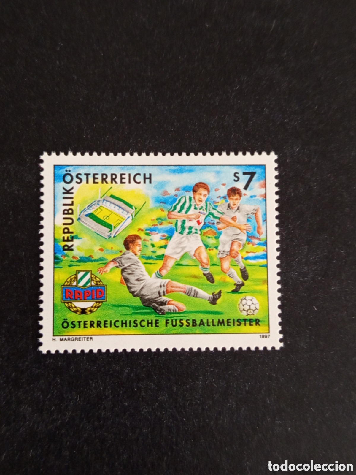 Sellos: AUSTRIA, 1997. Deportes : F&uacute;tbol. R&aacute;pido de Viena . Campe&oacute;n. Yvert 2044. Pedido m&iacute;nimo 3 &euro;.