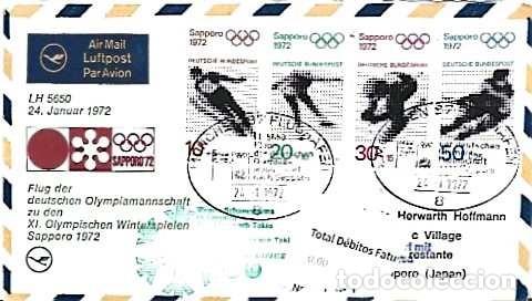 Sellos: Alemania y Marcofilia, Juegos Ol&iacute;mpicos de Sapporo, PUB ́Lufthansa, M&uacute;nich a Sapporo 1972 (979)
