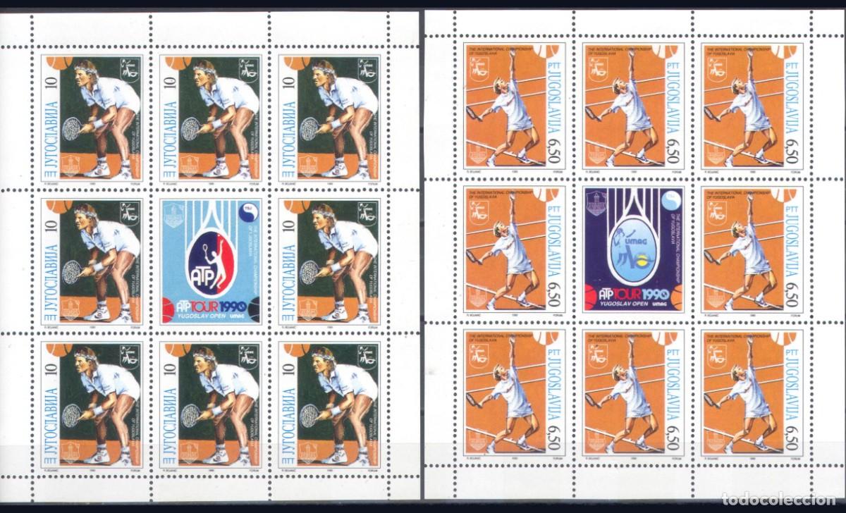 Sellos: 2 HB Yugoslavia, 1990 | Tenis / UMAG '90 | Yv: 2287/8 - Mi: 2419/20 - Sc: 2045/6 MNH **