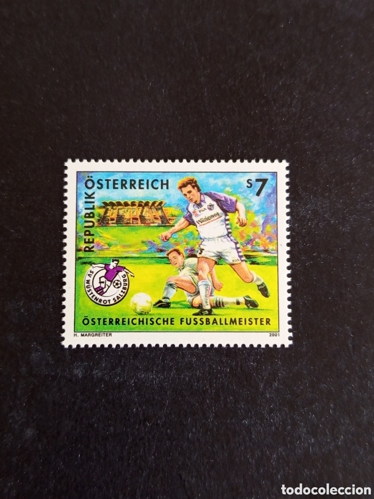 Sellos: AUSTRIA, 2001. Deportes : Futbol. Salzburgo. Campe&oacute;n. Pedido m&iacute;nimo 3 &euro;.Ver fotos.Sello sin circular