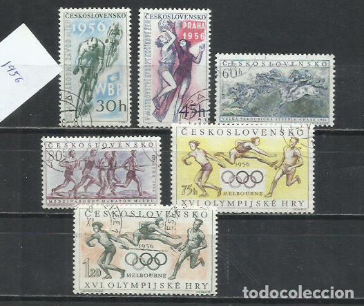 Sellos: 0425B-CHECOSLOVAQUIA REPUBLICA CHECA 1956 855/857B SERIE COMPLETA DEPORTES