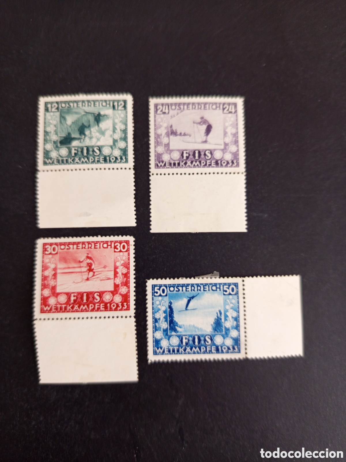 Sellos: AUSTRIA 1933. Deporte : ski. Yvert 426/9. Pedido m&iacute;nimo 3 &euro;. Ver fotos. Serie completa.