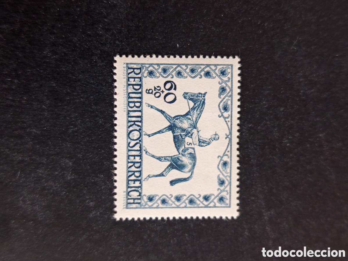 Sellos: AUSTRIA 1947. Deporte : H&iacute;pica. Caballo y Jockey. Yvert 674. Pedido m&iacute;nimo 3 &euro;. Ver fotos .
