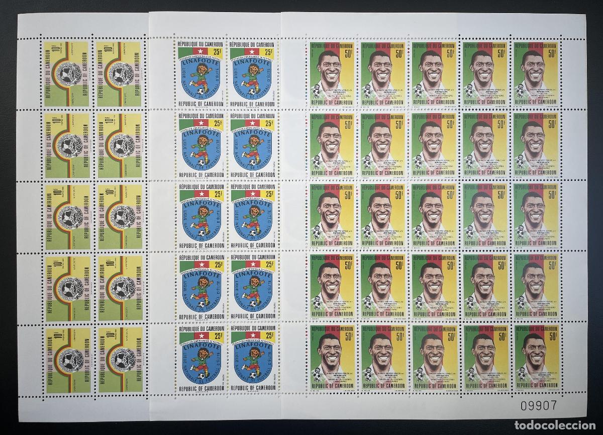 Sellos: Camer&uacute;n 1993 YT 870A-870C tabl&oacute;n de f&uacute;tbol Mbapp&eacute; Federaci&oacute;n Camerunesa