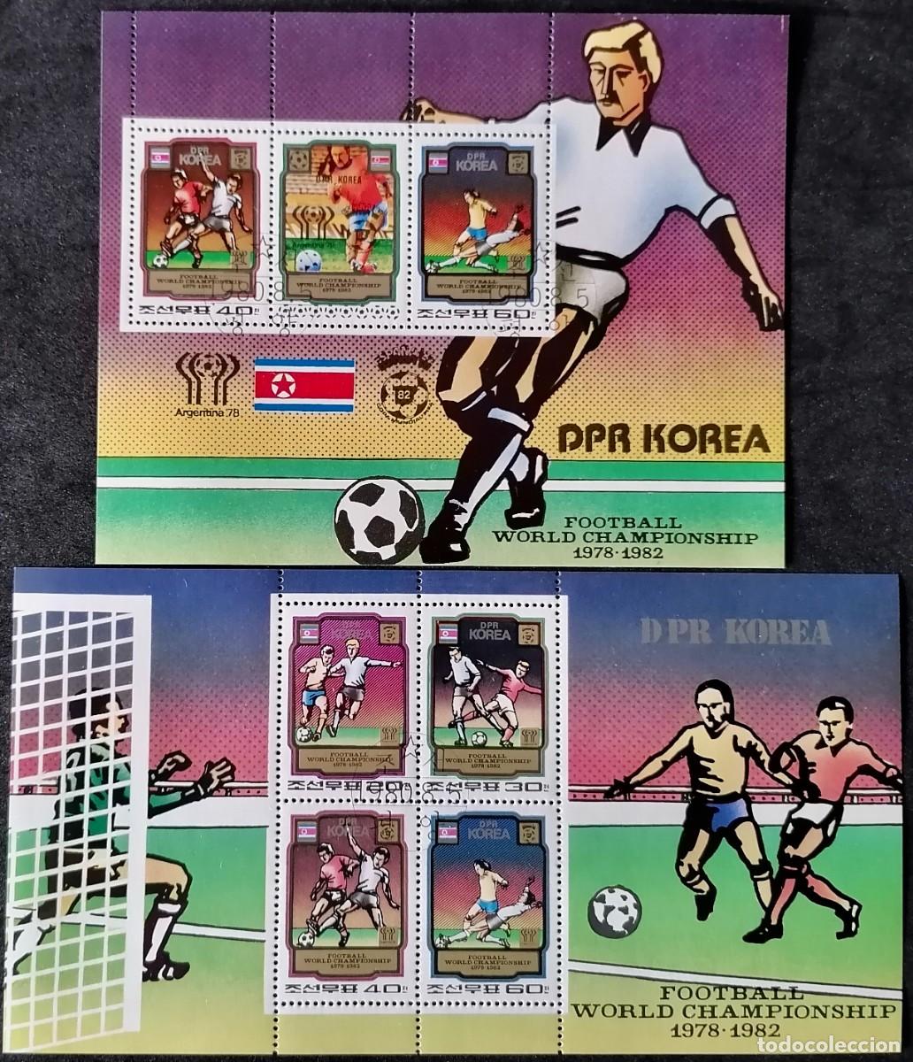 Sellos: COREA 1980 - 2 HB MUNDIAL DE F&Uacute;TBOL .