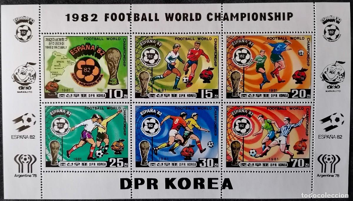 Sellos: COREA 1981 - HB MUNDIAL DE F&Uacute;TBOL / ESPA&Ntilde;A '82 .