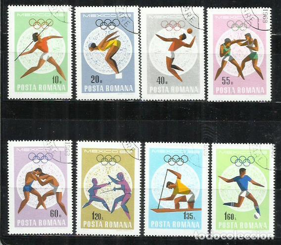 Sellos: 087-SERIE COMPLETA RUMAN&Iacute;A 1968 N&ordm;2400/2407 DEPORTES OLIMPIADA. CALIDAD, SI DISPONGO DE M&Aacute;S SERIES C