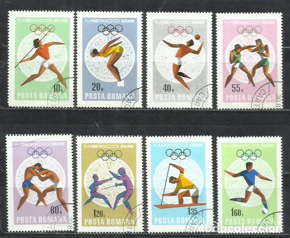 Sellos: 0100-SERIE COMPLETA RUMAN&Iacute;A 1968 N&ordm;2400/2407 DEPORTES OLIMPIADA.CALIDAD, SI DISPONGO DE M&Aacute;S SERIES C