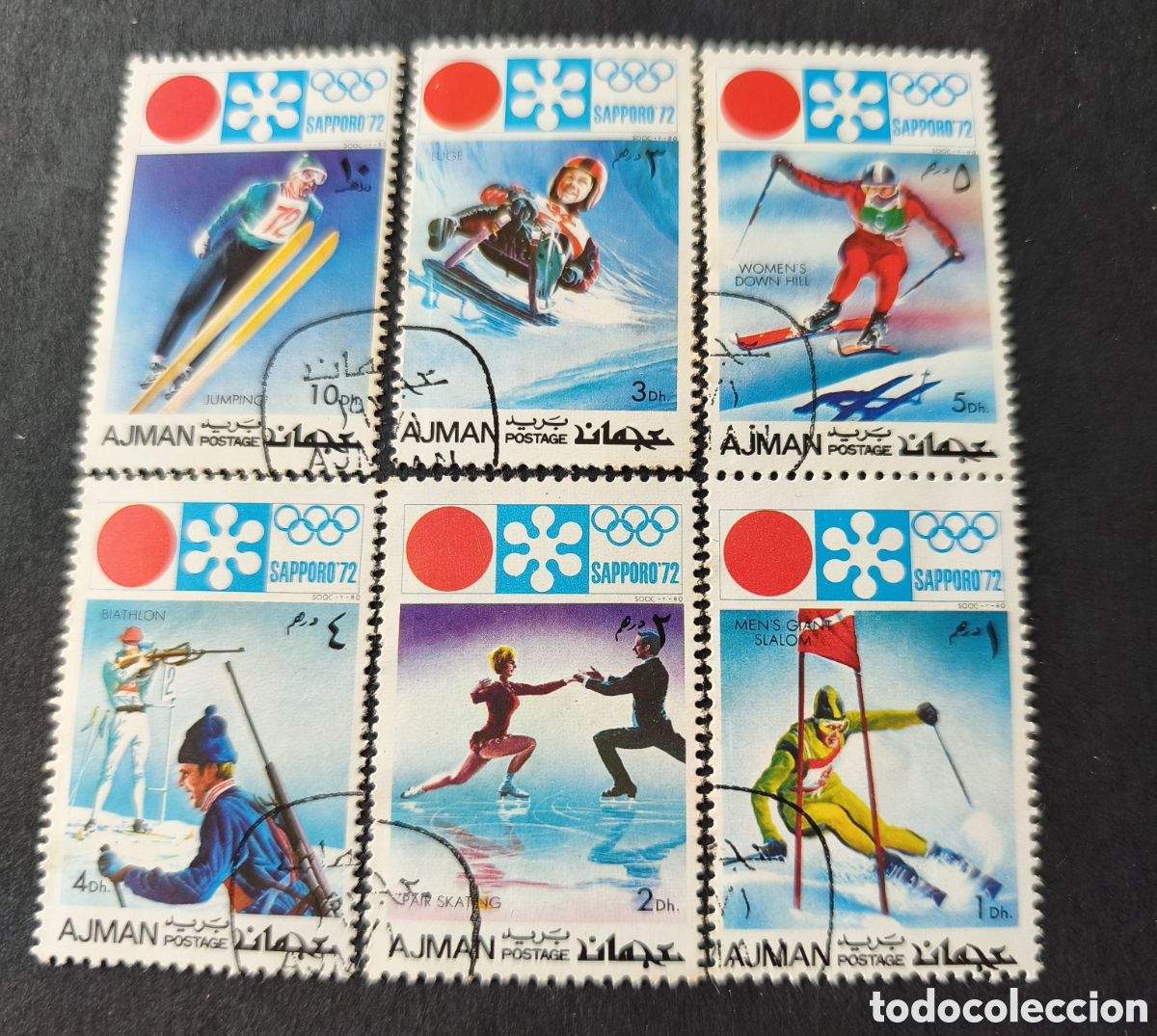 Sellos: 6 sellos SAPPORO 1972 Ajman