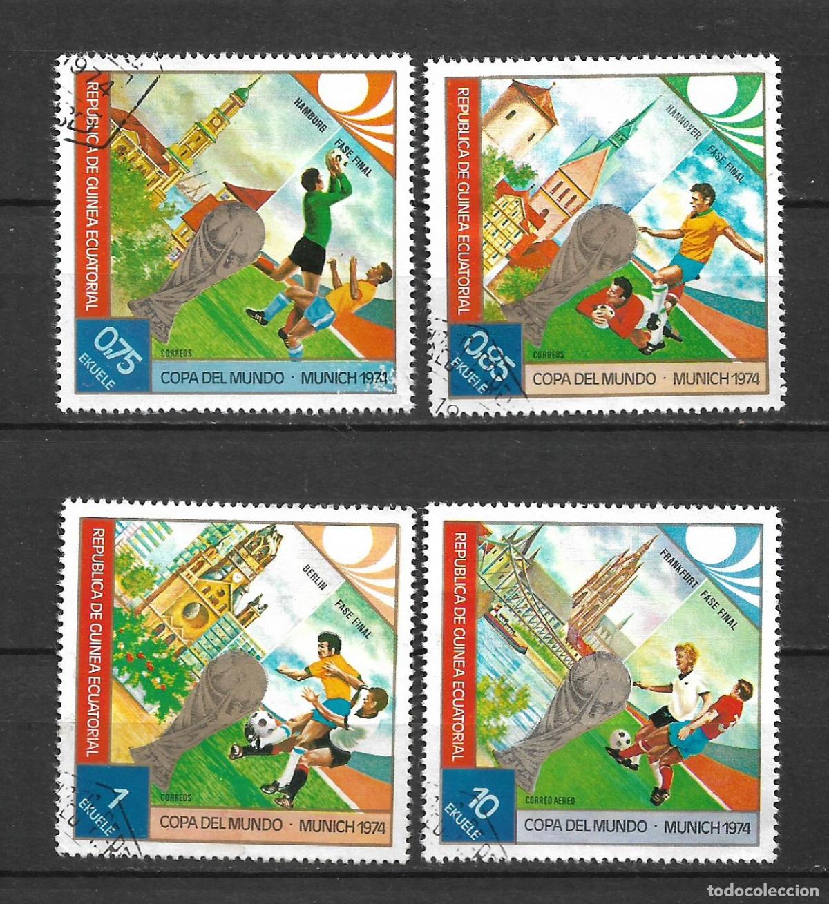 Sellos: guinea ecuatorial 1974 sello usado futbol - 22/2