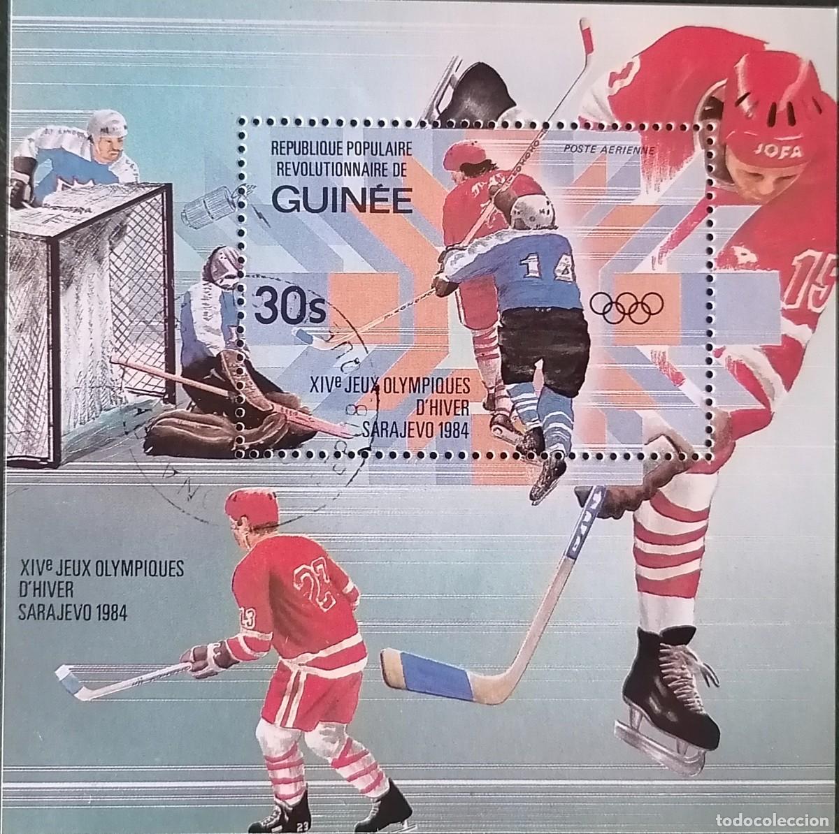 Sellos: GUINEA 1983 - JJ.OO. DE INVIERNO'84 / HOCKEY