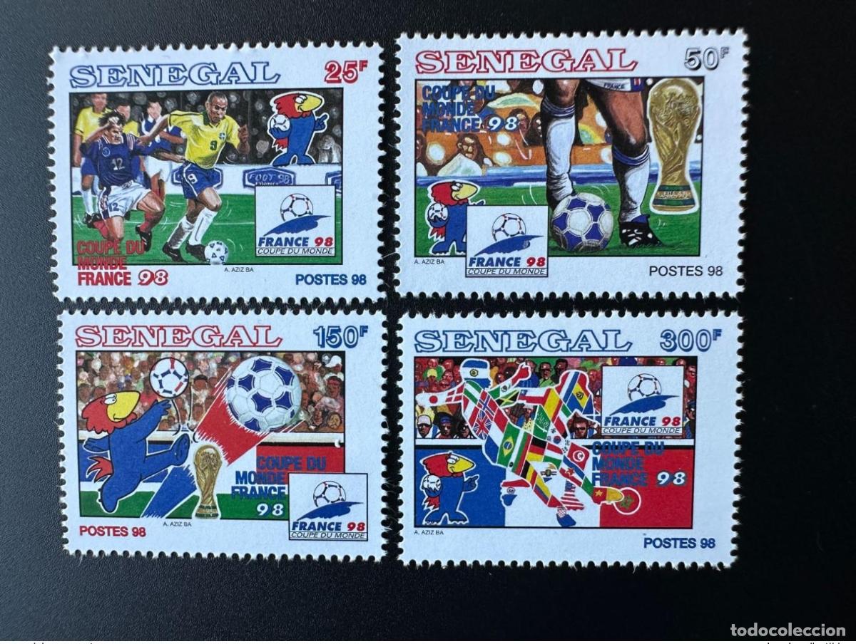 Sellos: Senegal 1998 Mi. 1559 - 1562 Copa Mundial de F&uacute;tbol la FIFA 98 Francia Footix
