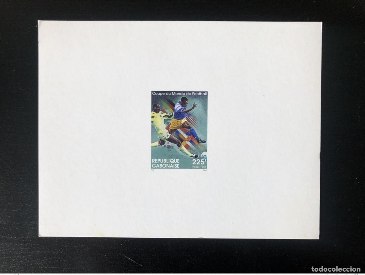Sellos: Gab&oacute;n 1998 Mi. 1421 Evento de lujo Copa Mundial F&uacute;tbol Francia &iexcl;Raro!