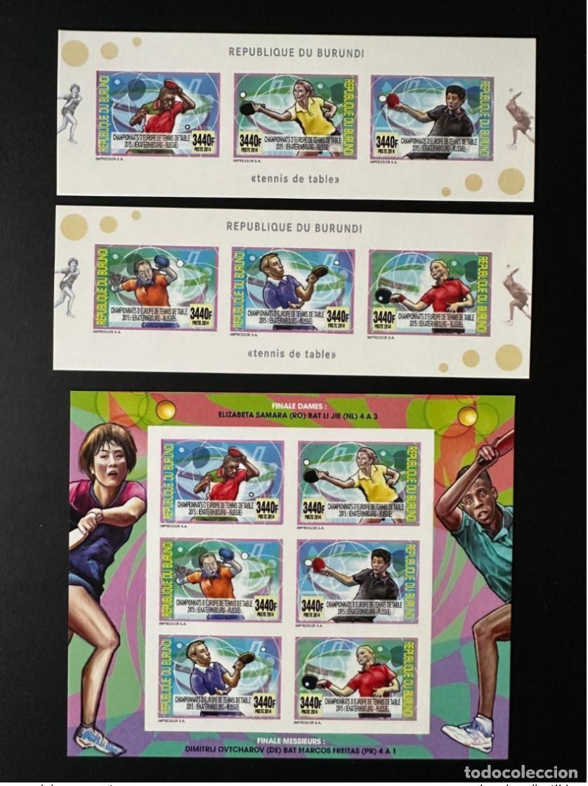 Sellos: Burundi 2014/2015 Mi. 3489 - 3494 Bl. 510 511 ND Tenis de mesa ping pong
