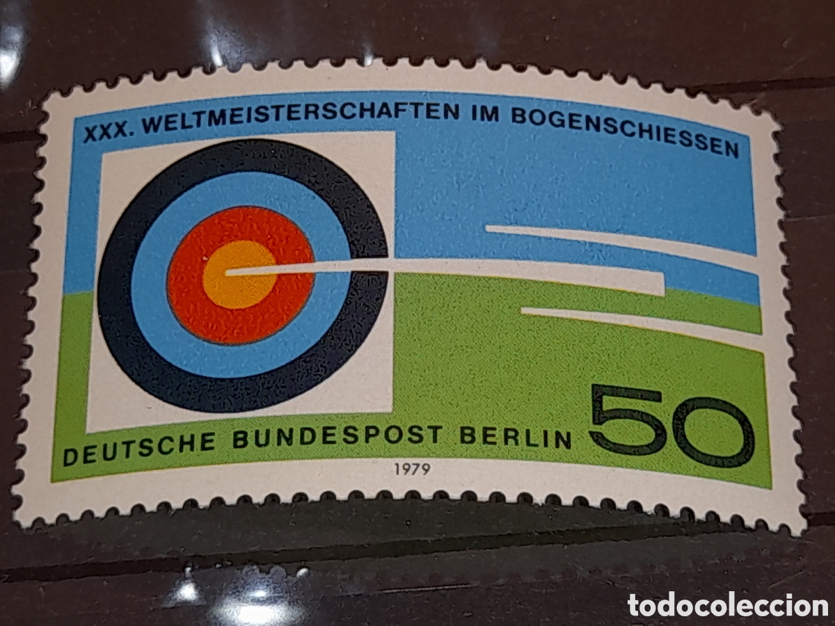 Sellos: Sello Alemania, Berlin nuevo 1979. Campeonato mundial tiro arco. Diana. Flecha. Deporte. Juegos