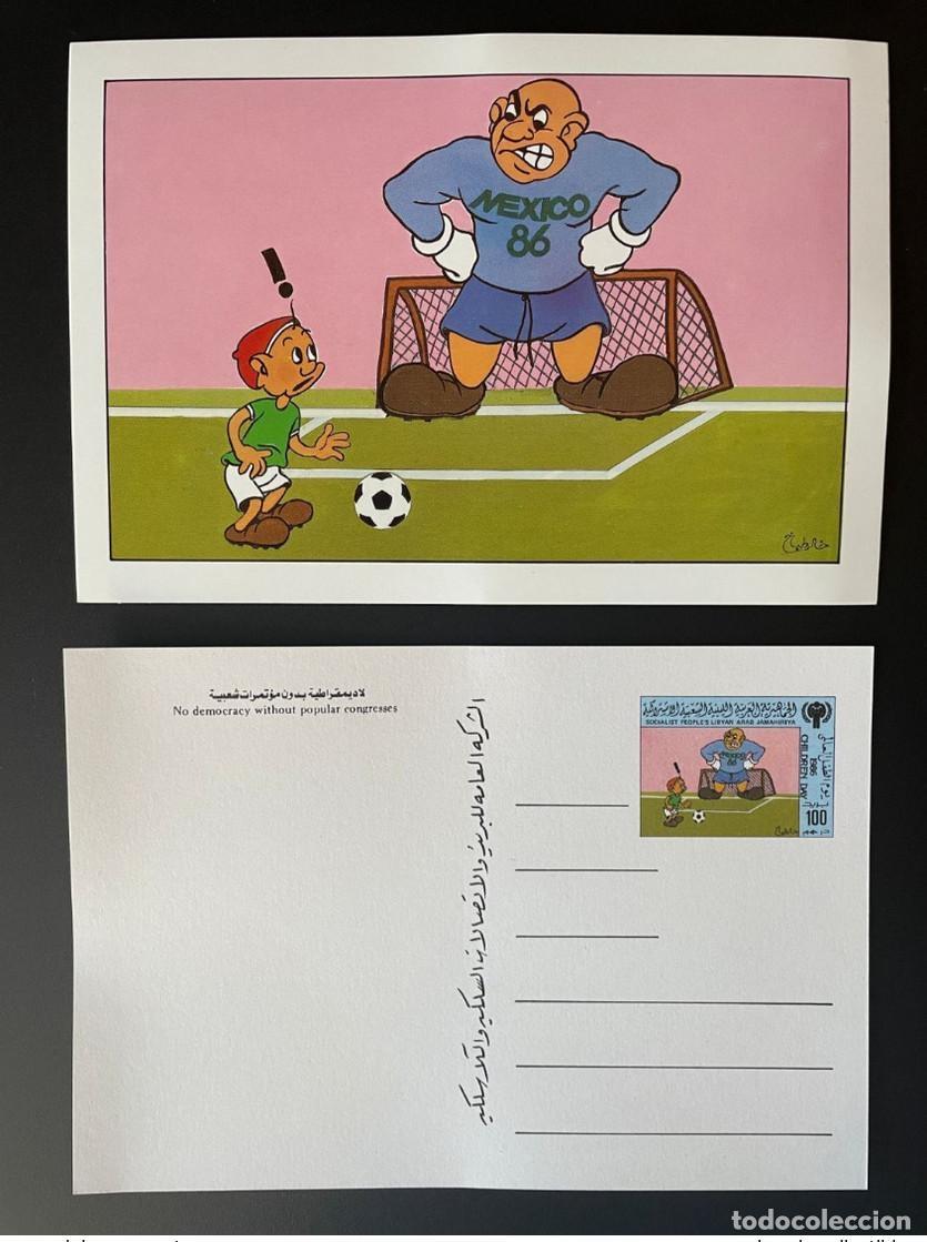 Sellos: Libia 1986 Papeler&iacute;a completa Copa Mundial de F&uacute;tbol M&eacute;xico 86 WM
