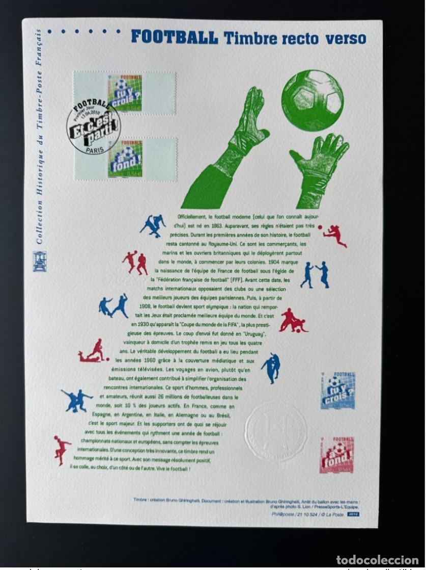 Sellos: Francia 2010 Documento oficial YT No. RP-1 (Copa Mundial de F&uacute;tbol la FIFA doble cara)