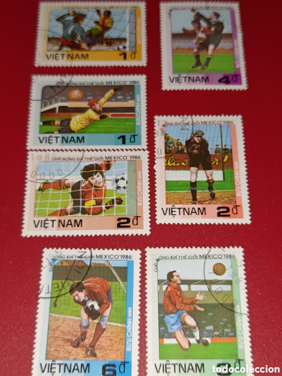 Sellos: Sello Vietnam mtdo 1985. Campeonato mundial f&uacute;tbol. M&eacute;xico,86. Deporte. Selecciones.