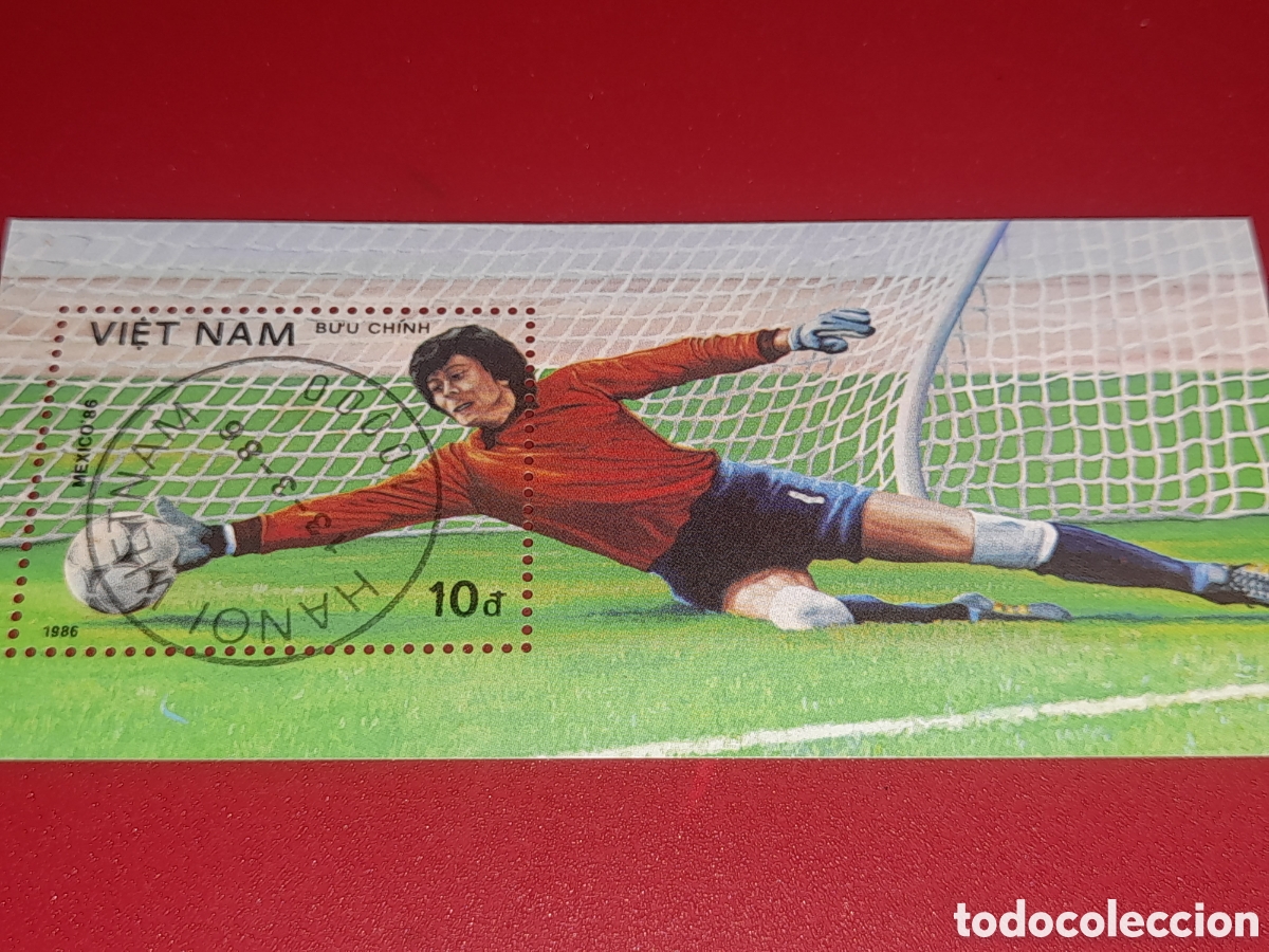 Sellos: HB Vietnam mtdo 1984. Campeonato mundial f&uacute;tbol. M&eacute;xico. Deporte. Copa. Bal&oacute;n.