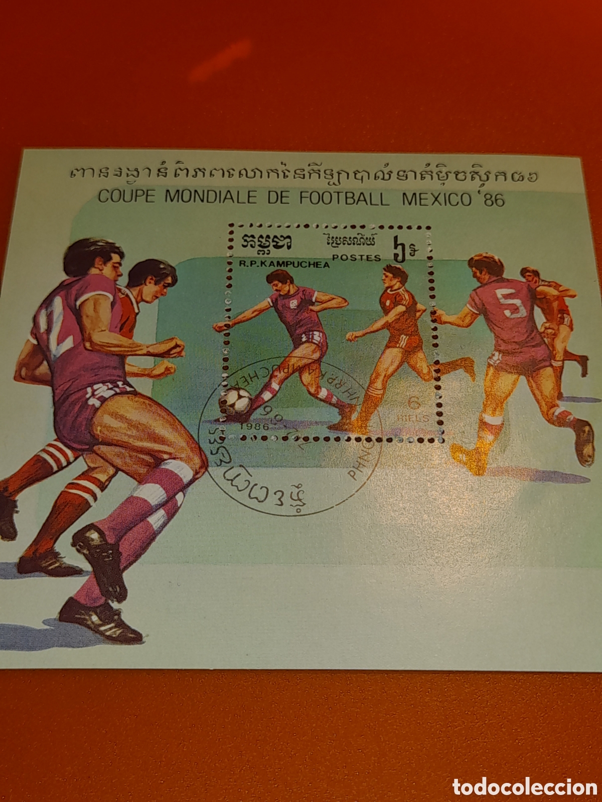Sellos: HB Camboya mtdo 1991. Campeonato mundial f&uacute;tbol. EE. UU. Deporte. Juego. Selecciones. Bal&oacute;n.