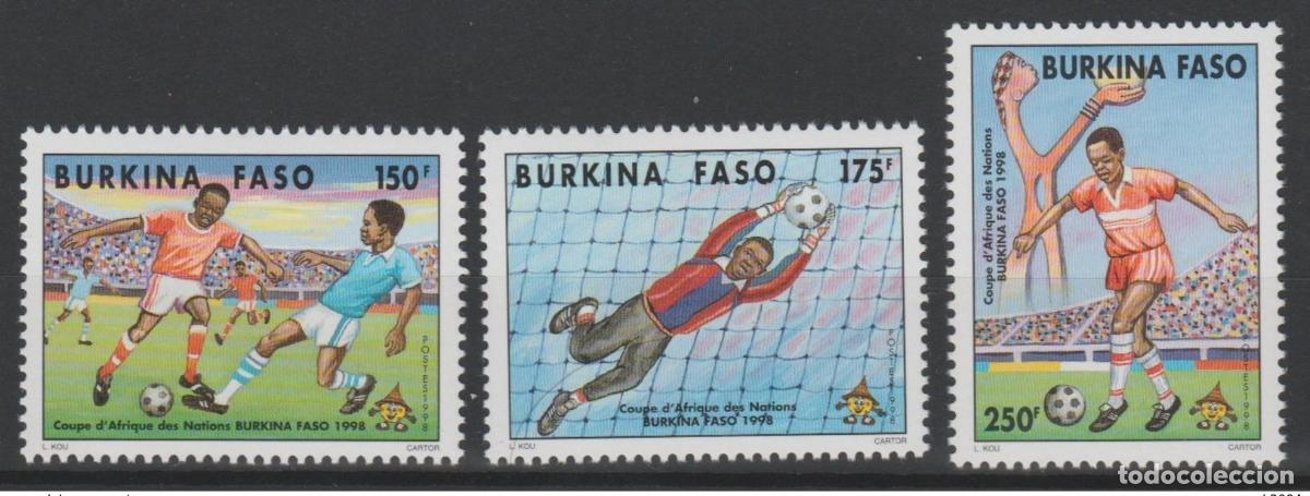 Sellos: Burkina Faso 1998 Mi. 1470 - 1472 Copa Africana de Naciones F&uacute;tbol 3 val.