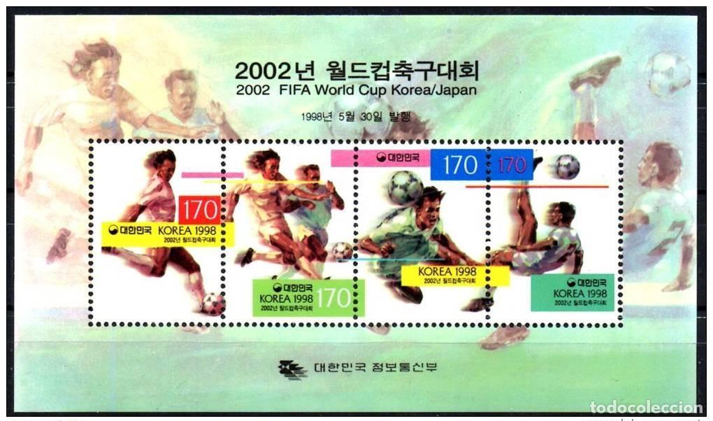 Sellos: COREA DEL SUR COPA MUNDIAL DE F&Uacute;TBOL 1998 JAP&Oacute;N 2002 WM Mi. 653