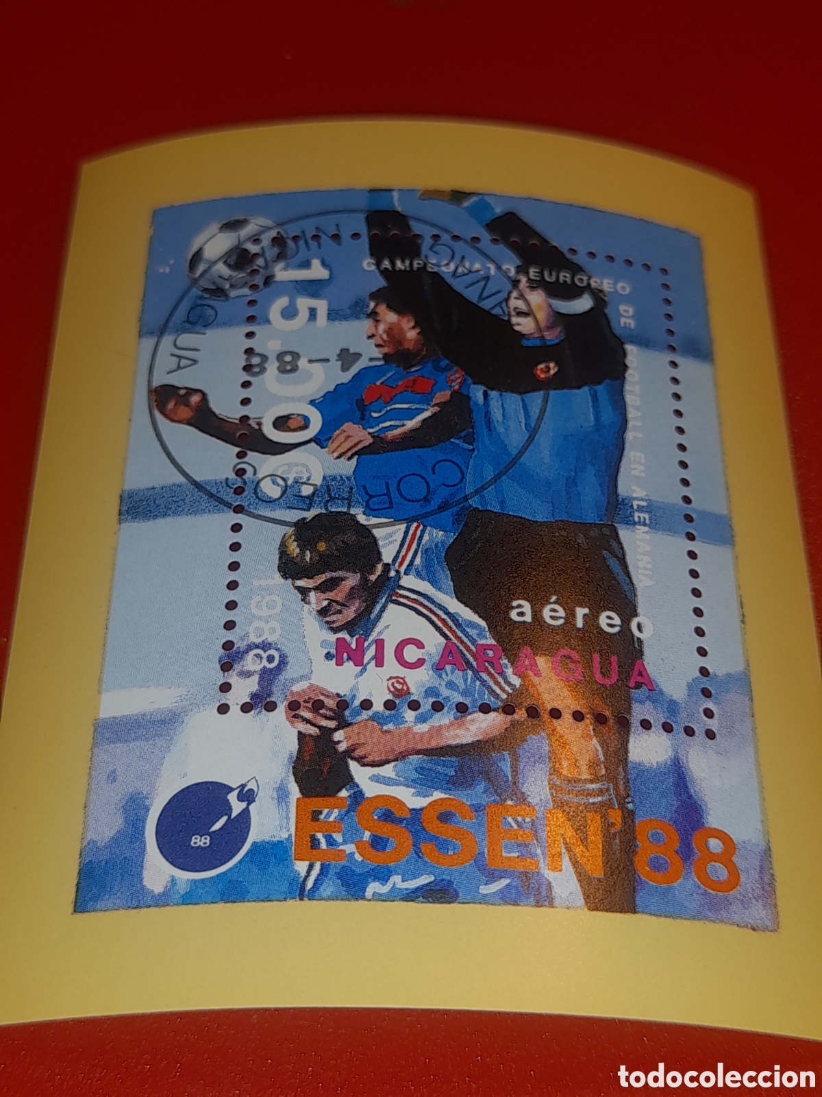 Sellos: HB Nicaragua mtdo 1988. Campeonato wuripamselecciones. F&uacute;tbol. Deporte. Portero. Atletas