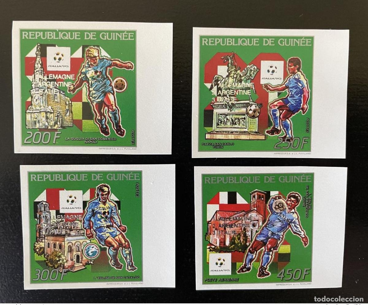 Sellos: Guinea 1990/ 1993 IMPERF ND plata Mi. 1403-1406bb Italia FIFA Football WM