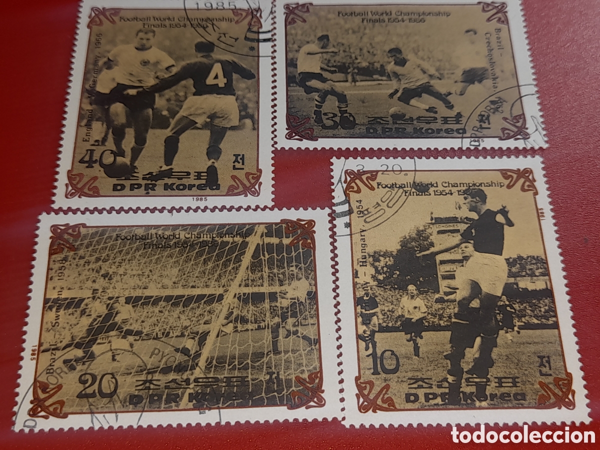 Sellos: Sello Corea Norte mtdo 1986. Campeonato mundial f&uacute;tbol. Historia, finales 54-66 Deporte. Selecciones