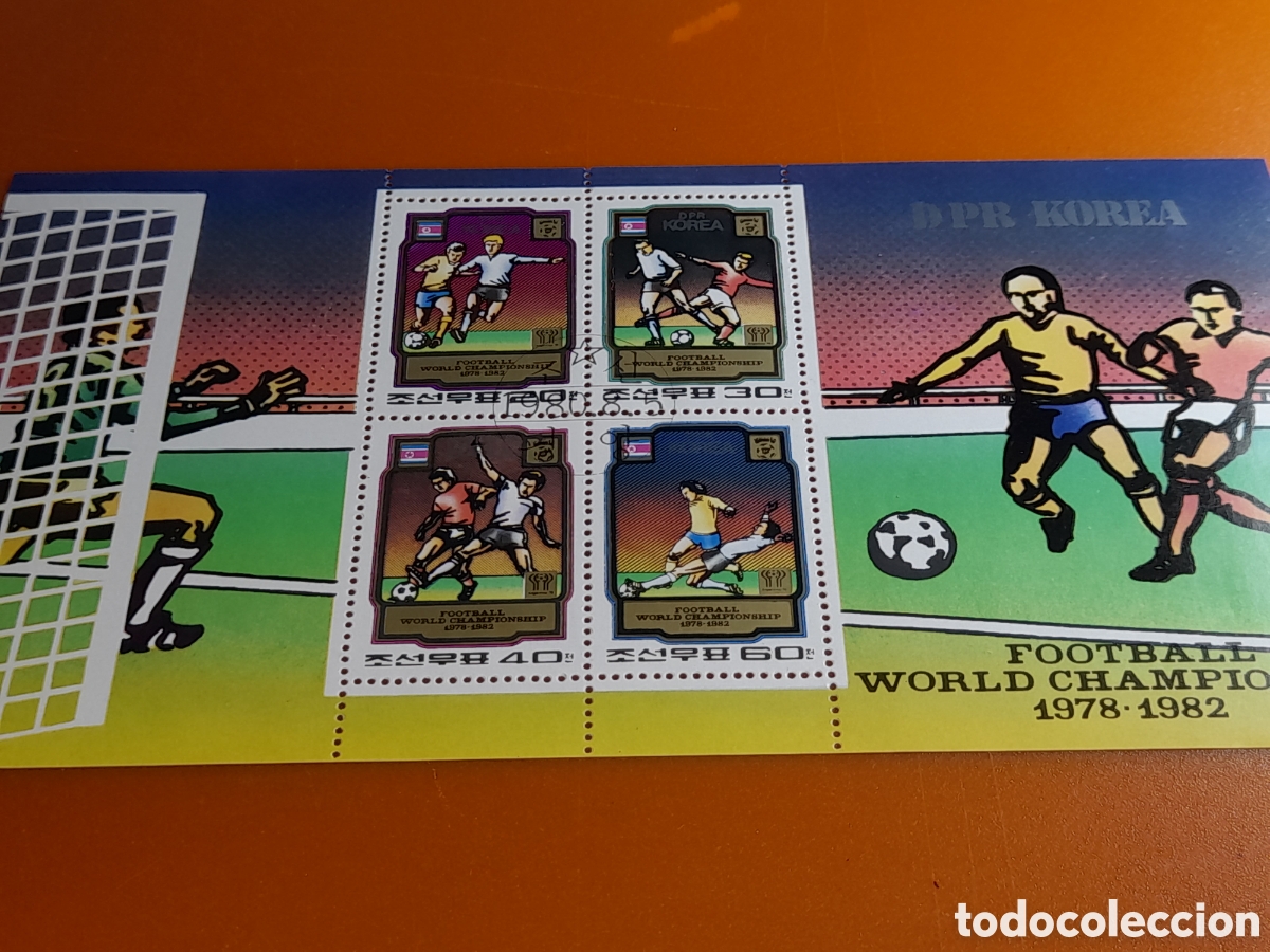Sellos: HB Corea Norte mtda 1980. Copa mundial f&uacute;tbol Espa&ntilde;a,82 y Argentina,78. Deporte. Selexcikens