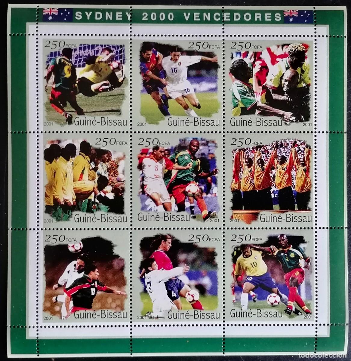 Sellos: GUINEA BISSAU 2001 - HB SIDNEY 2000 / F&Uacute;TBOL .