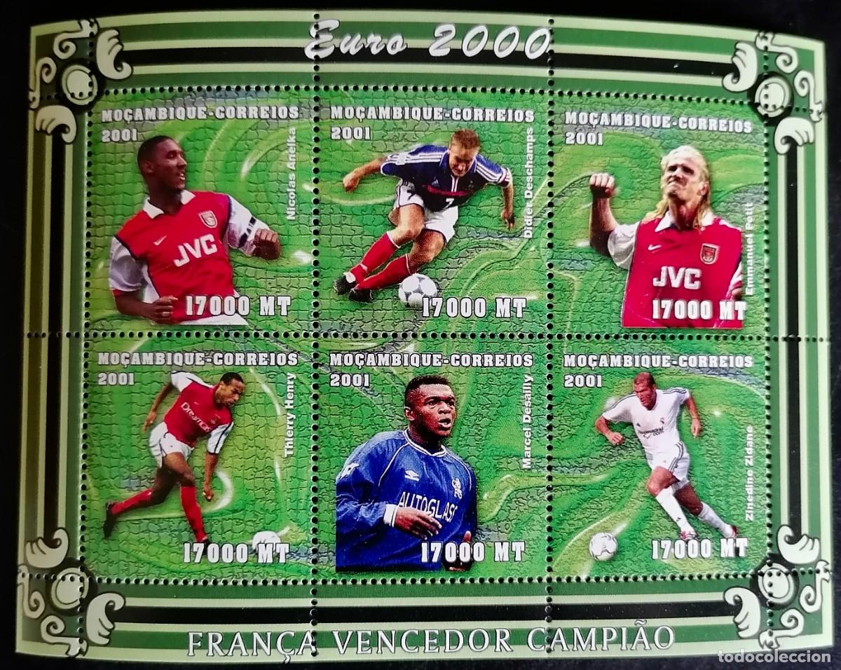 Sellos: MOZAMBIQUE 2001 - HB EUROCOPA DE F&Uacute;TBOL 2000 .