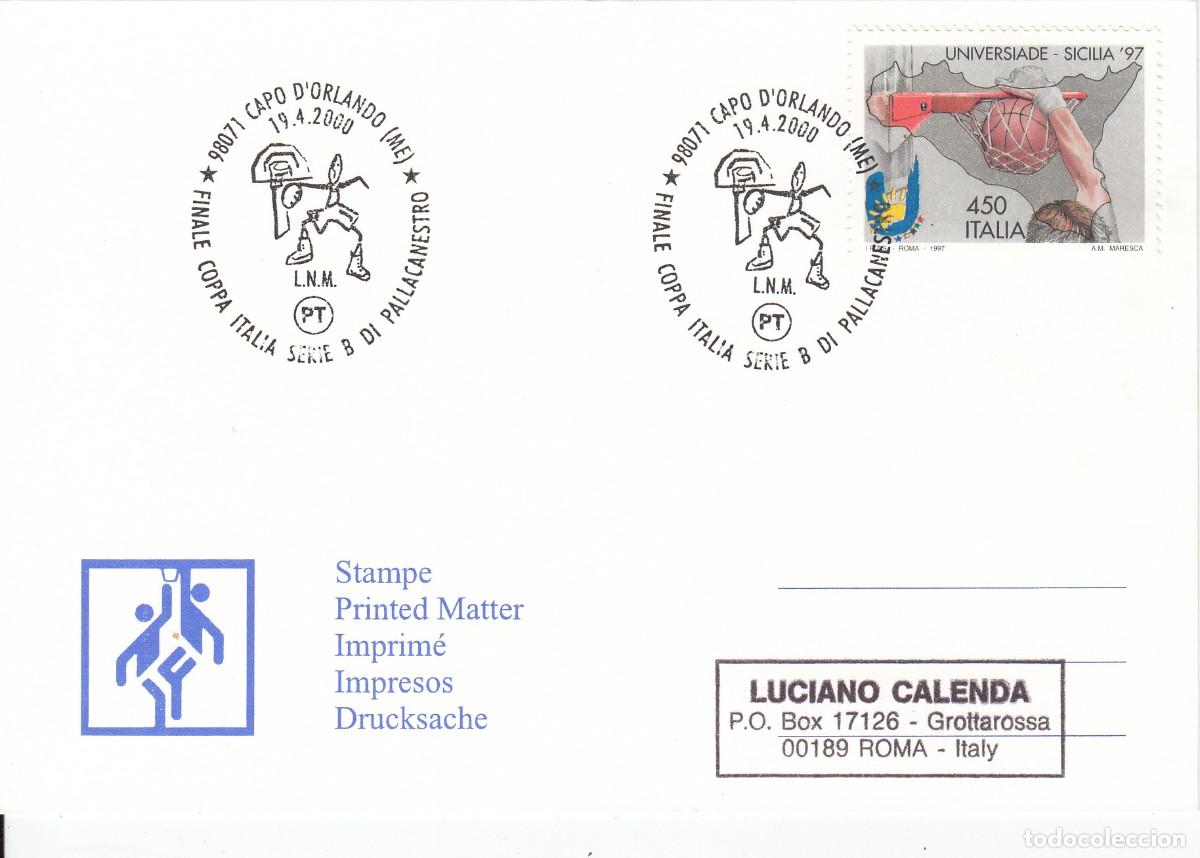 Sellos: TEM&Aacute;TICA BALONCESTO -MATASELLOS DE ITALIA - CAPO D'ORLANDO - 2000