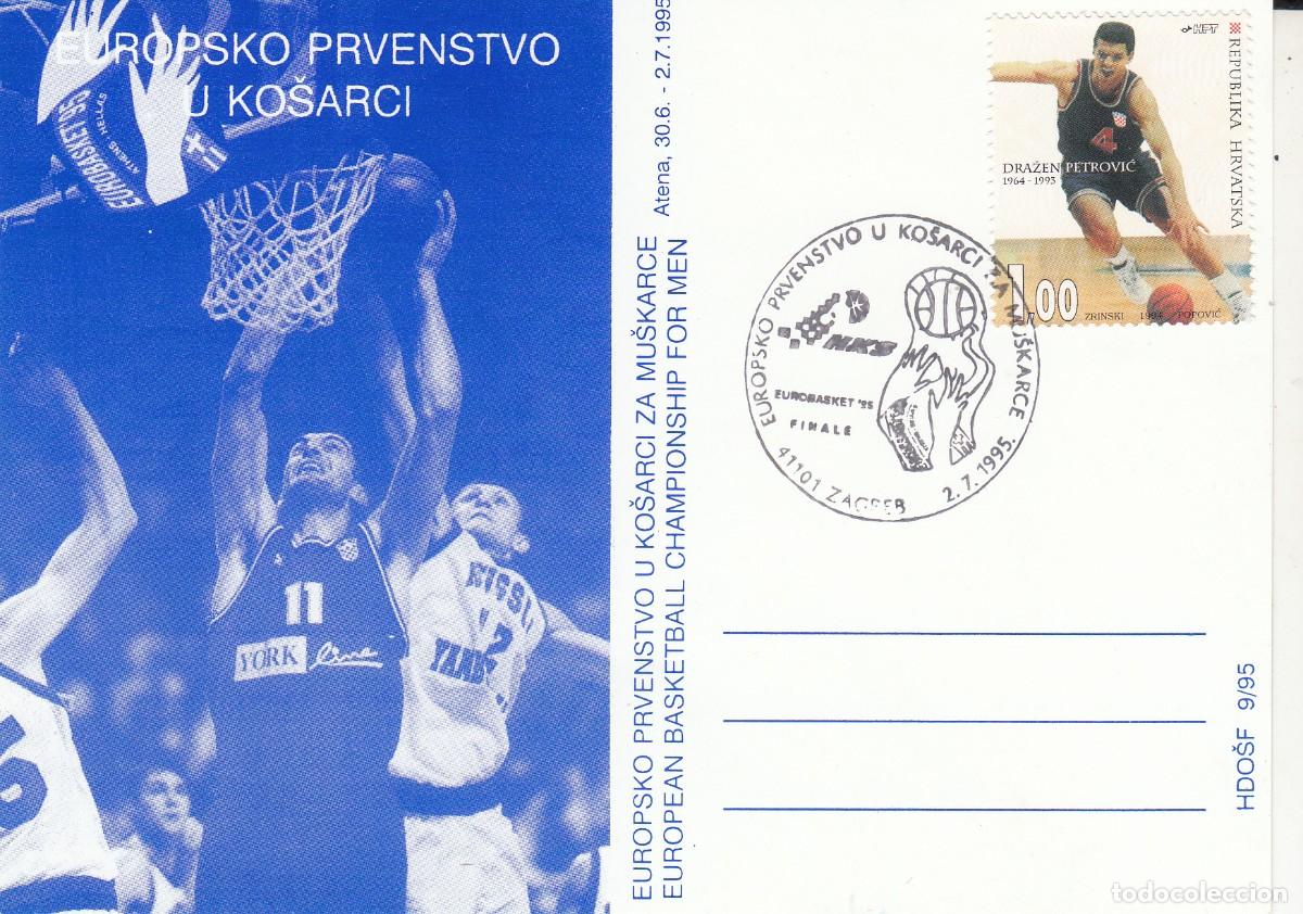 Sellos: TEM&Aacute;TICA BALONCESTO -MATASELLOS DE CROACIA - 1995 -