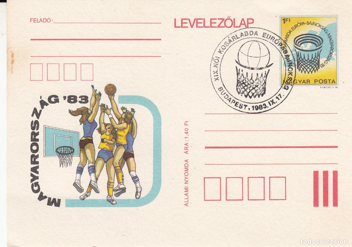 Sellos: TEM&Aacute;TICA BALONCESTO FEMENINO - MATASELLOS DE HUNGR&Iacute;A 1983 EN ENTERO POSTAL