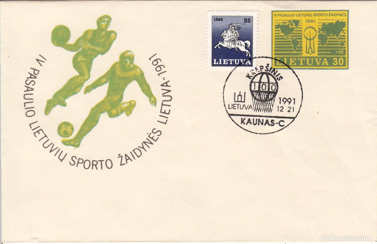 Sellos: TEM&Aacute;TICA BALONCESTO - MATASELLOS DE LITUANIA - 1991