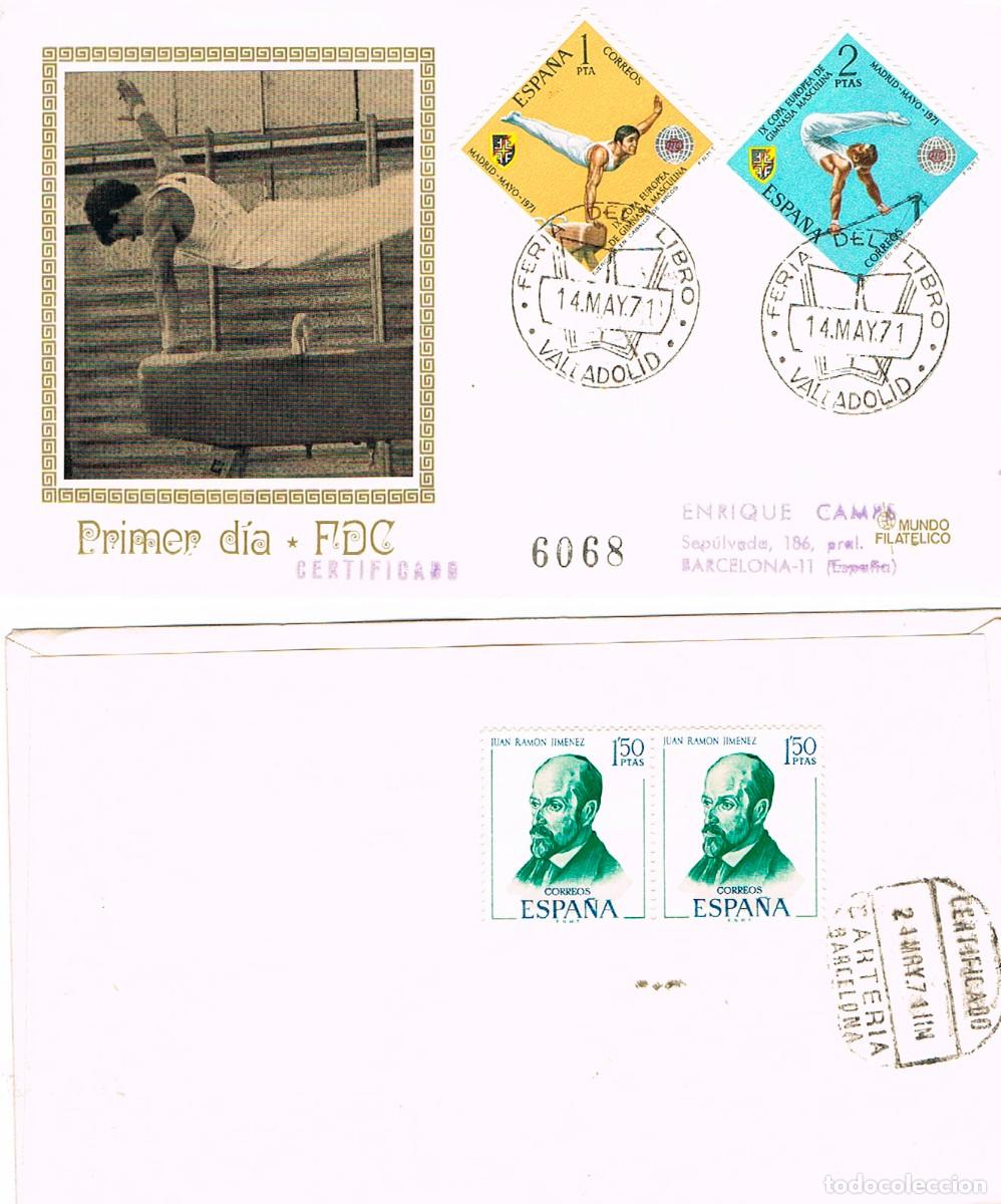 Sellos: EDIFIL 2034/5, CAPEONATO DEL MUNDO DE GIMNASIA RITMICA,SOBRE DE MUNDIO FILATELICO CIRCULADO