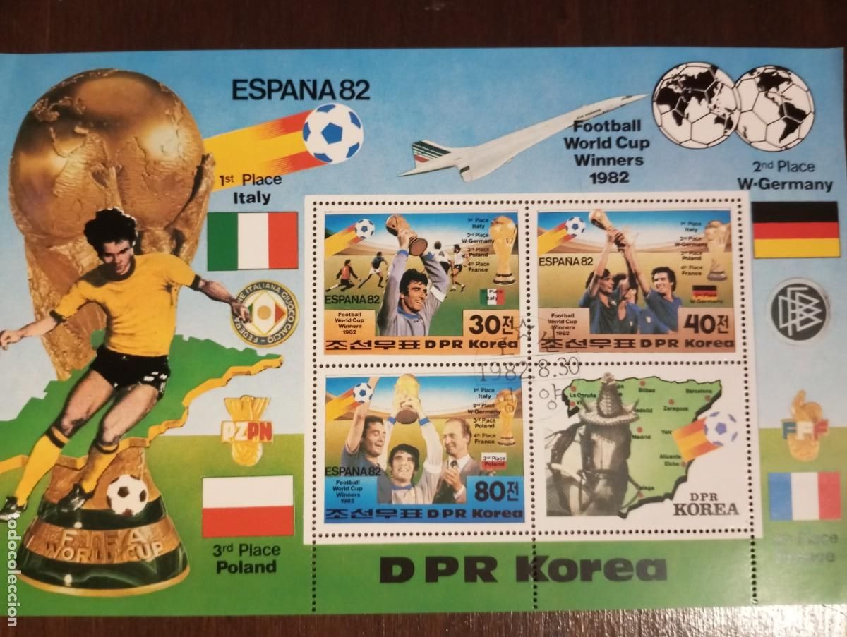 Sellos: FUTBOL, VENCEDORES DEL MUNDIAL ESPA&Ntilde;A 82