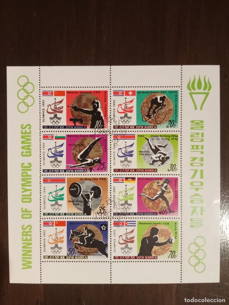 Sellos: JUEGOS OL&Iacute;MPICOS DE MOSC&Uacute;, HB DE COREA 1980