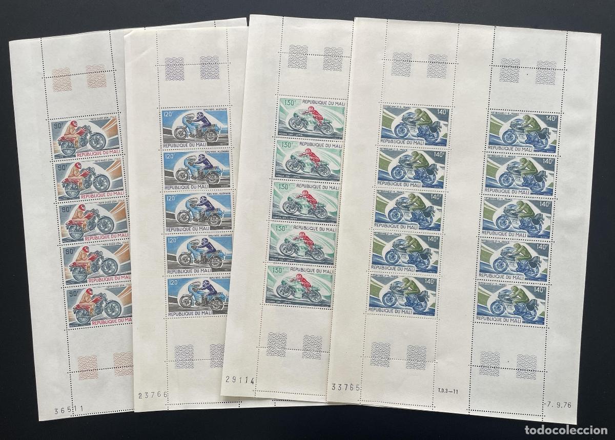 Sellos: Mali 1976 YT 267-270 bloque motos Guzzi BMW Honda Motob&eacute;cane