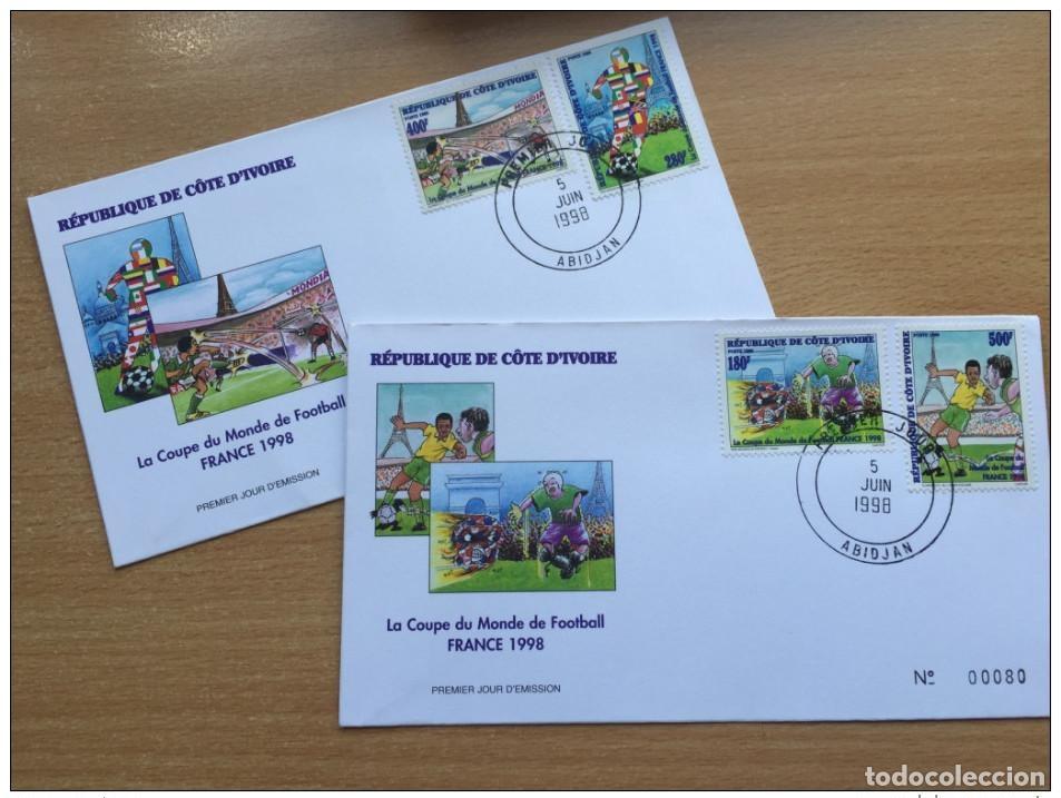 Sellos: Costa de Marfil Copa Mundial la FIFA FDC 1998 Francia F&uacute;tbol Mi. 1189-1192