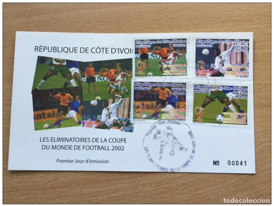 Sellos: Costa de Marfil 2001 Copa Mundial la FIFA F&uacute;tbol Jap&oacute;n Corea WM Mi. 1278 - 1281