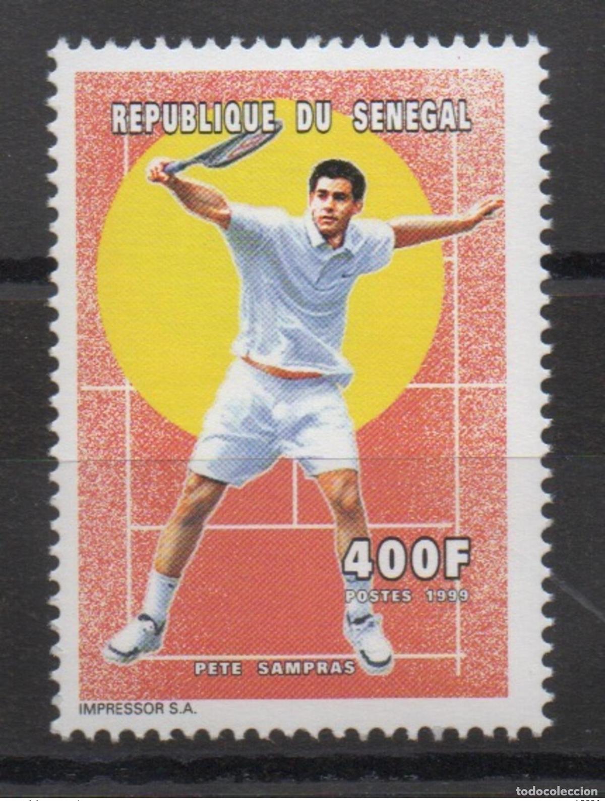 Sellos: Senegal 1999 - Mi. 1697 400 F Pete Sampras Tennis Sport USA Nuevo MNH RARE