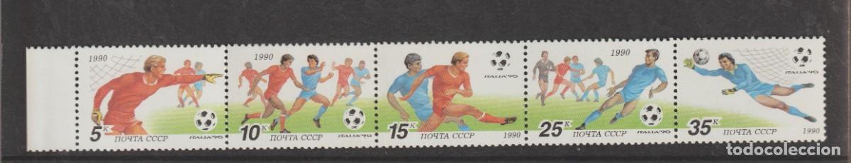 Sellos: Russia 1990 - Italia 90 World cup football - Yvert 5751/5755 mh**