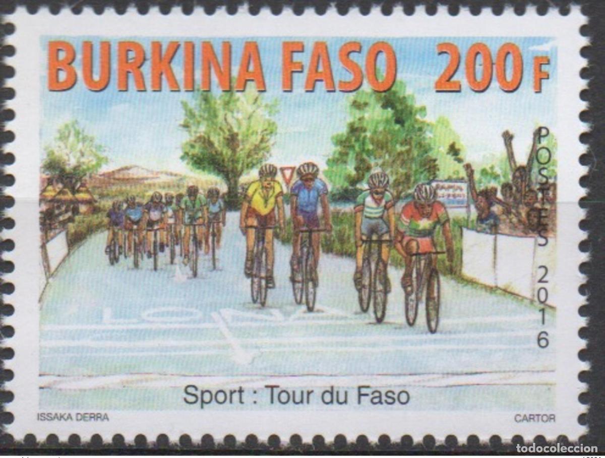 Sellos: Burkina Faso 2016 Ciclismo deportivo Radrennen Tour of 1 val. 5 MNH