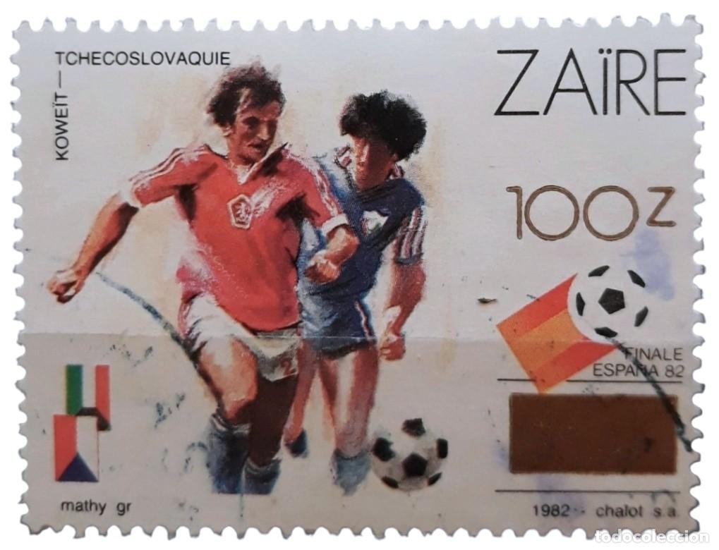 Sellos: ZAIRE 1990 F&Uacute;TBOL - COPA DEL MUNDO ESPA&Ntilde;A'82 - SOBRECARGADO. USADO.