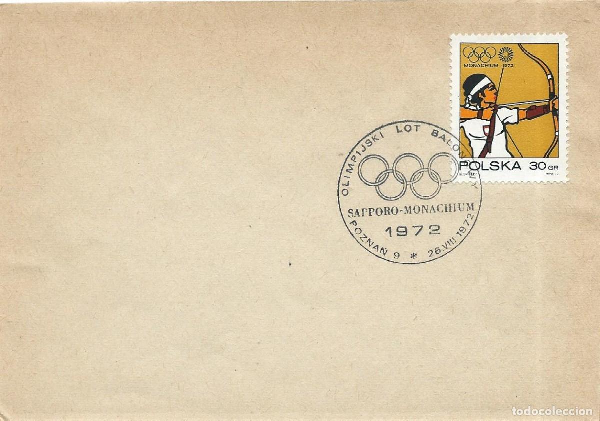 Sellos: 1972. POLONIA/POLAND. MATASELLOS/POSTMARK. VUELO OL&Iacute;MPICO EN GLOBO. DEPORTES/SPORTS.