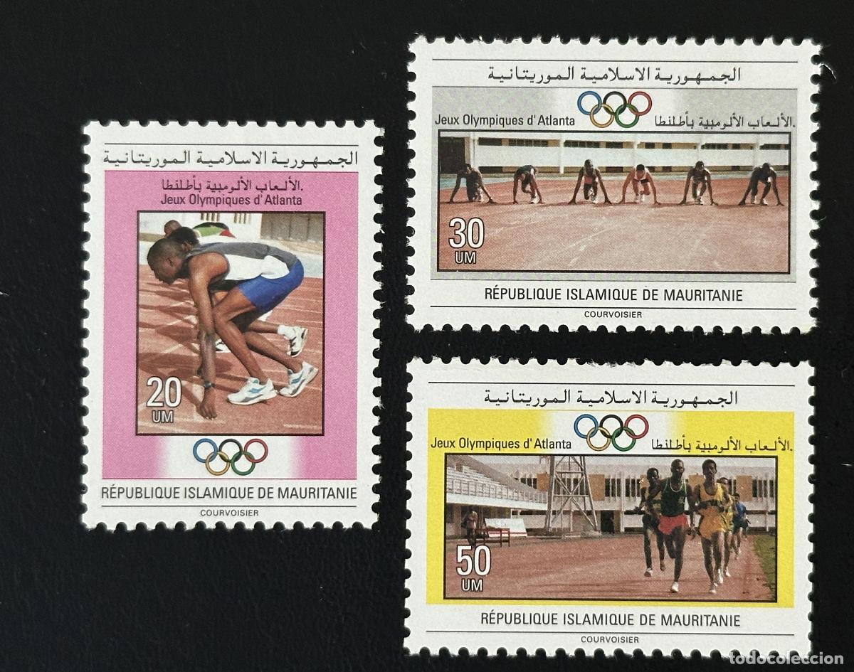 Sellos: Mauritania 1996 Mi. 1038-1039 1041 Juegos Ol&iacute;mpicos Atlanta atletismo