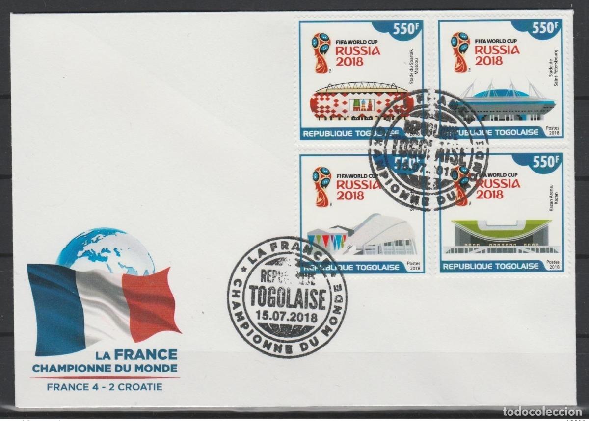 Sellos: Togo 2018 FDC 15.07.2018 Copa del Mundo &laquo;CAMPE&Oacute;N DE FRANCIA&raquo; Rusia