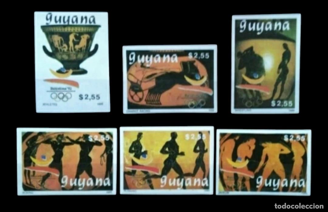 Sellos: GUAYANA 1989. SIN DENTAR. Juegos Ol&iacute;mpicos Barcelona. NUEVO - MNH.